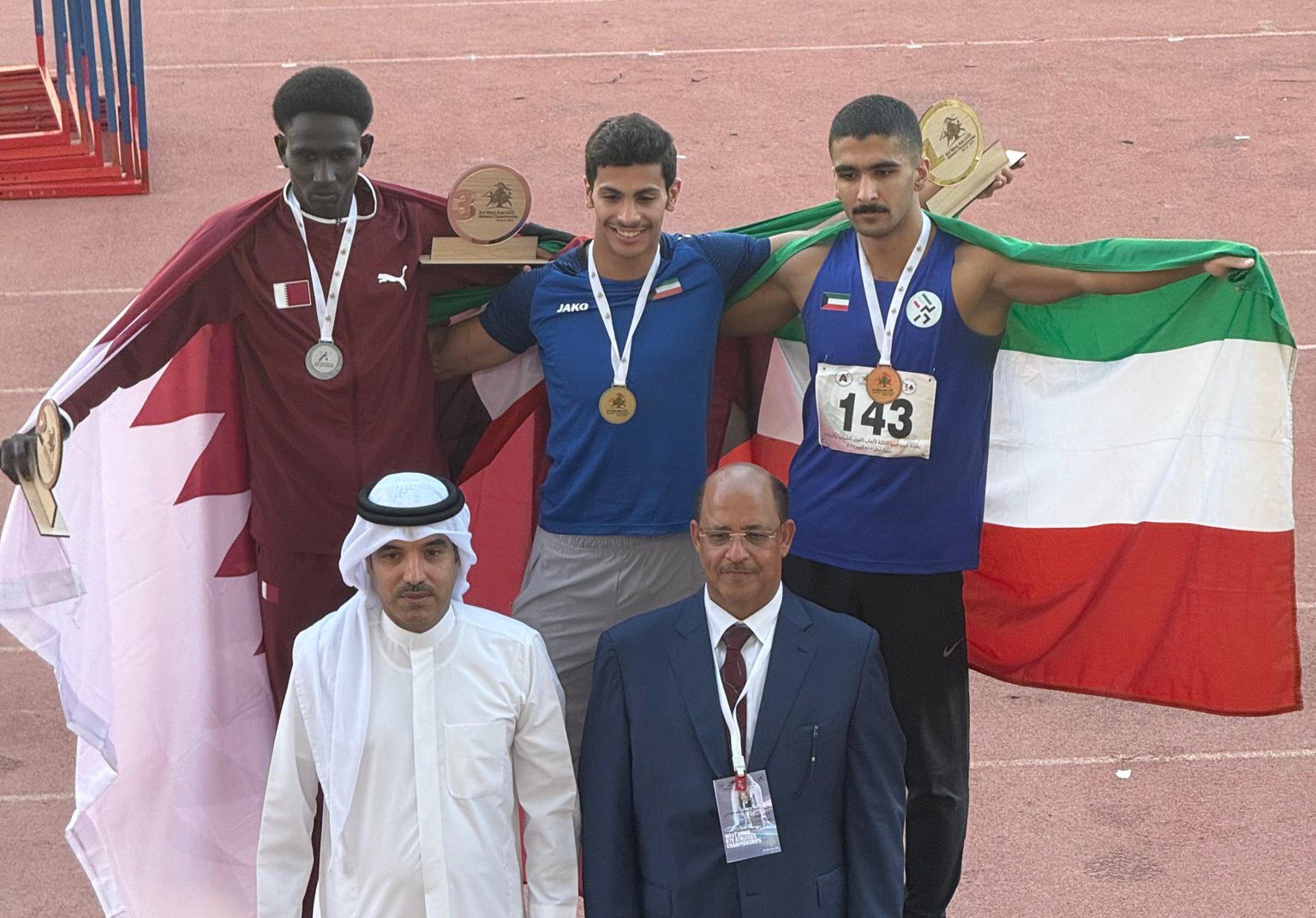 عبدالله العازمي يحرز ذهبية بطولة غرب آسيا الثالثة لفئة الشباب في مسابقة الوثب الطويل